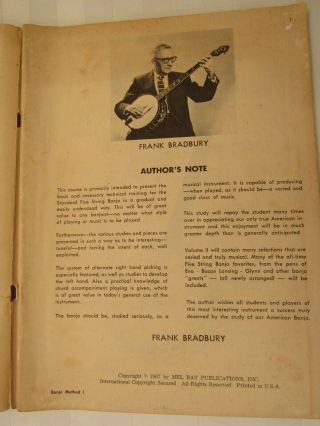 Banjo Lesson Books by Pete Seeger and Mel Bay (Frank Bradbury) 1962,  1967 Vntg 3