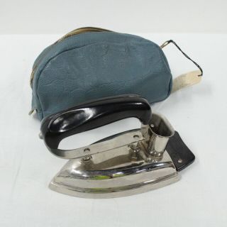 Essco Vintage Travel Iron In Carry Pouch No Power Cord 452