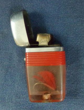 Vintage Scripto Vu Lighter With Fishing Fly & Red Band 2