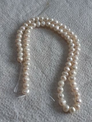 (l) Vintage Real Pearl Necklace For Spares Or Repairs 14 Inches Long
