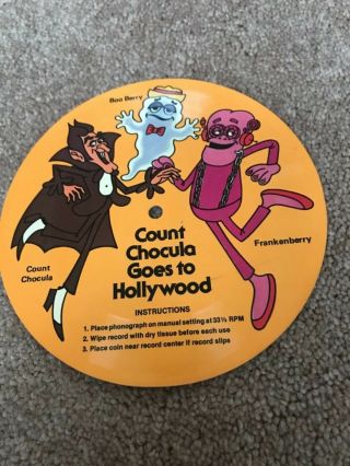 Vintage Count Chocula Goes To Hollywood - 6 " Cardboard Flexi Disc 1970s Cereal