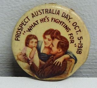 Vintage Hat Pin Badge Prospect Australia Day Oct.  5 - 1918