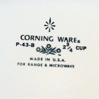 2 Vintage CORNFLOWER BLUE Petite Pans P - 43 - B 2.  75 - Cup & 22 - Oz DIFFERENT BOTTOMS 3