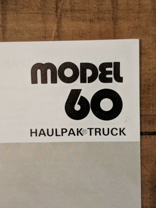 Vintage WABCO Construction & Mining Haulpak Truck Model 60 Spec Sheet Brochure 4
