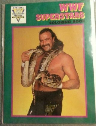 Vintage 1991 Wwf Superstars Coloring Book Jake The Snake Roberts Cover Wwe Wcw
