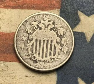 1867 5c Shield Nickel Vintage Us Copper Coin Fh85 Sharp
