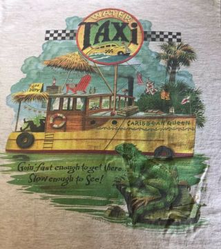 Vintage Caribbean Soul Water Taxi T - Shirt,  Sz Large