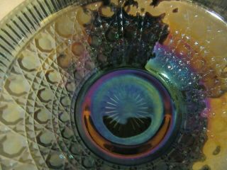 Vintage Indiana Blue Carnival Glass Bowl Windsor Pattern 2