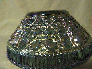 Vintage Indiana Blue Carnival Glass Bowl Windsor Pattern 3