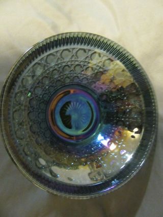 Vintage Indiana Blue Carnival Glass Bowl Windsor Pattern 4