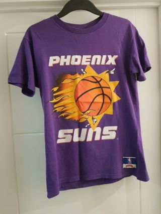 Nutmeg Phoenix Suns Nba Basketball T - Shirt Large Purple Vintage