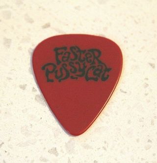 Faster Pussycat // Eric Stacy 1989 Wake Me Tour Guitar Pick // Red/black Vintage