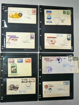 8 X Vintage Australia Stamp Pre - Decimal First Day Covers