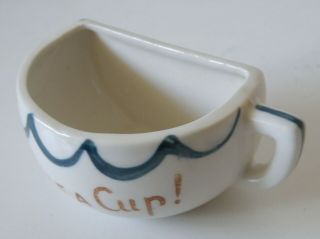 Vintage " Just Half A Cup " Princess Novelty Coffee Tea Cup,  Made In Japan,  Vgc