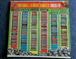 Vintage Football League Tables 1969 - 1970
