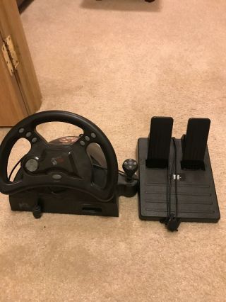 Vintage N64 Mad Catz - Analog Steering Wheel With Foot Pedals - Nintendo 64