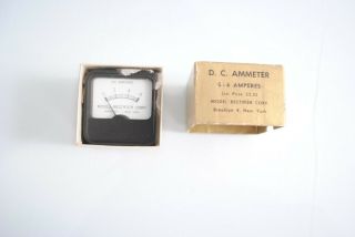 Vintage Model Train Control Ammeter D.  C.  Ammeter 0 - 6 Amps Model Rectifier Corp