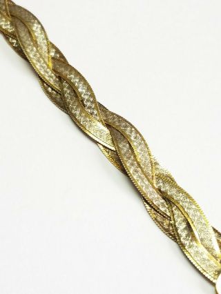 Vintage FAS 925 Sterling Silver Gold Wash Braided Weave 7 