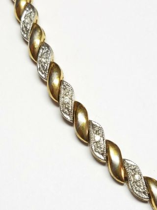 Vintage Jjt 925 Gold Wash Sterling Silver 7.  25 " Tennis Bracelet