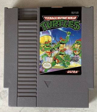 Vintage 1989 Nintendo Nes Teenage Mutant Ninja Turtles Game Cartridge Pristine