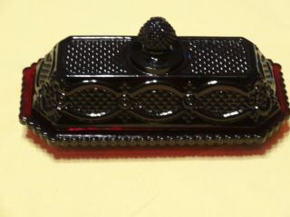 Ruby Red Cape Cod Covered Butter Dish - Vintage 1970s - Avon 1876