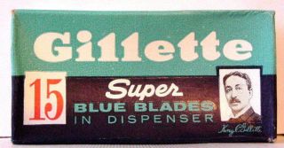 Vintage Gillette Blue Box Of 15 De Safety Razor Blades