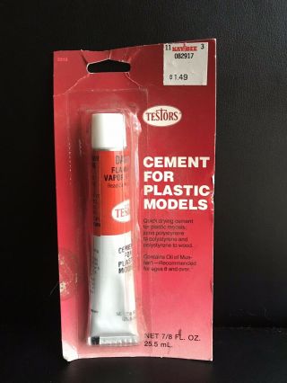 Vintage Testors Cement For Plastic Models Nos Nip 1983