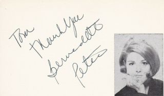 Actress Bernadette Peters Autograph Signed Vintage 3x5 Index Card Jsa