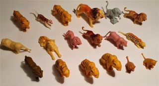 Assorted Plastic Toy Figurines - Animals,  Birds,  Soldiers - - Vintage