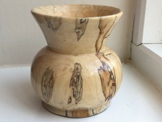 Exquisite Vintage Signed Scandinavian Finland Handmade Turned Wood Vase Decor