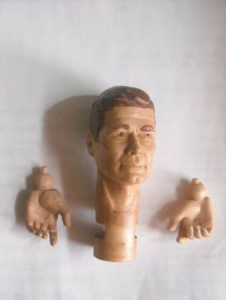 Vintage Johnny West Cowboy Action Figure Head And Hands 1960s