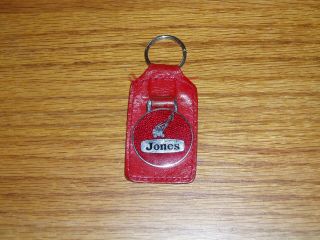 Vintage Jones Crawler Crane Enamel/leather Key Ring - Ww2 Interest?