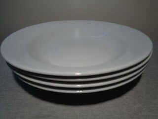 4 Vintage Alfred Meakin White Ironstone Soup Bowls