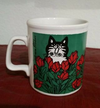 Vintage 1979 B.  Kliban Cats In Rose Bush Coffee Mug Tea Cup Klin Craft England