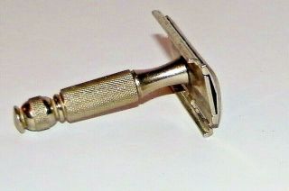 Vintage Travel Short Mini Gillette Double Edge 3 Pc.  Safety Razor Maracuse L2