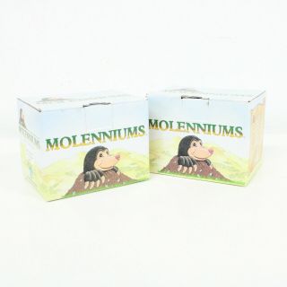 Set Of 2: Vintage The Molenniums Mole Ceramic Figures 405