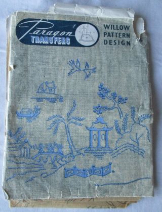 Vintage Paragon Iron - On Willow Pattern Transfers