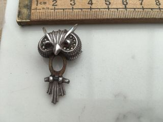 A Vintage Silver Brooch,  Vintage Silver & Marcasite Owl Brooch,  Missing Stone