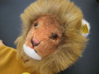 Vintage Steiff 1958 Leo The Lion Puppet With Tag/button Made In Germany