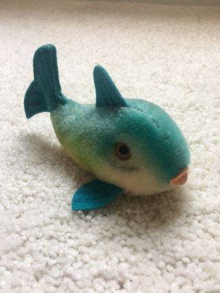 Vintage Steiff Small Blue Flossy The Fish 5 "