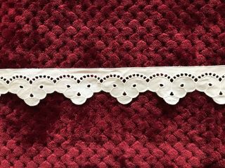 Vintage French Embroidered Lace Edging 1 Yard 14 " By 1 3/4 "
