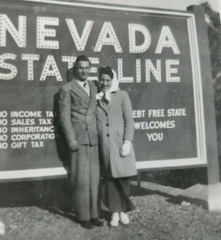 Real Vintage Photograph Nevada State Line Sign 40 