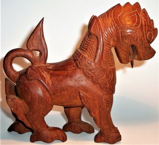 Old ASIAN DRAGON Hand Carved Wood Art Sculpture Statue Figurine Vintage Antique 5