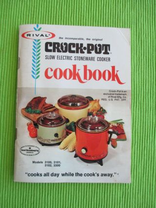 Vintage Rival Crock Pot Cook Book 4 - 1/2 " X 6 " 1970s Models 3100 3101 3102 3300