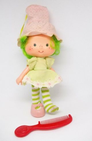 Vintage Kenner Strawberry Shortcake Doll Lime Chiffon With Hat Dress Tights Shoe