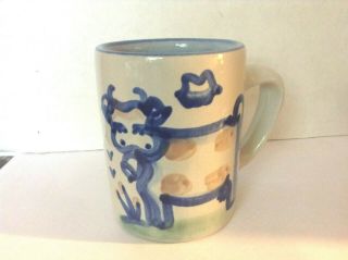 Vintage M A Hadley Hp Cow Milk Mug Stoneware 