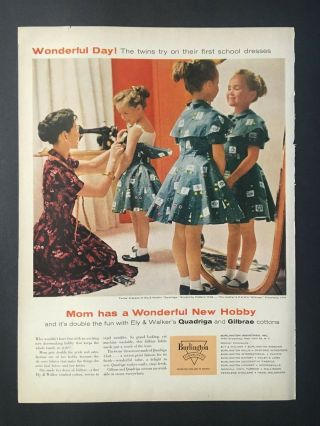 1956 Vintage Ad For Burlington - - Simplicity Pattern 1739 And 1714
