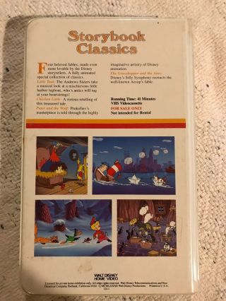 Disney Storybook Classics 121VS VHS White Clam Shell Vintage 3