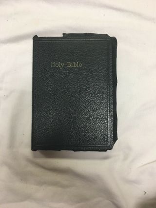 Vintage Holy Bible King James Version Black Leather World Publishing 1950s