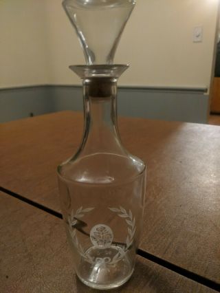 Vintage Glass Liquor Decanter Bottle D - 126 Whiskey Bourbon